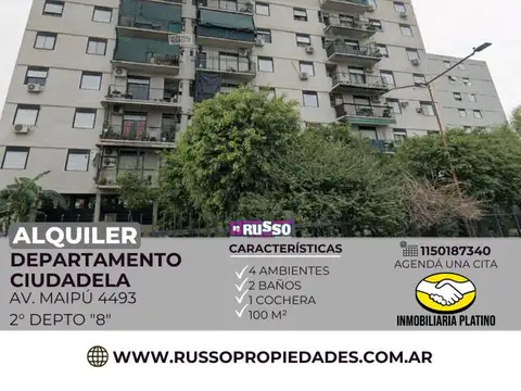 Departamento en Alquiler en Ciudadela, Partido de Tres de Febrero