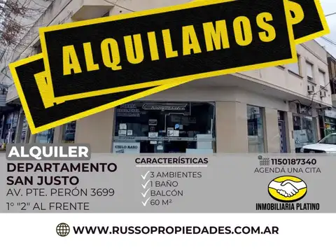 Departamento en Alquiler en San Justo, Partido de La Matanza