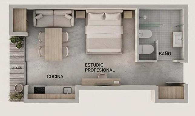 Departamento · 21m² · 1 Ambiente
