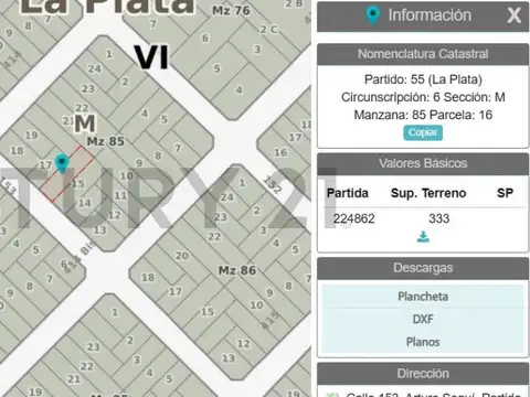 Terreno en Venta en La Plata, Partido de La Plata