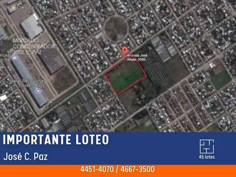 Terreno en Venta en Jose Clemente Paz, Partido de José C. Paz