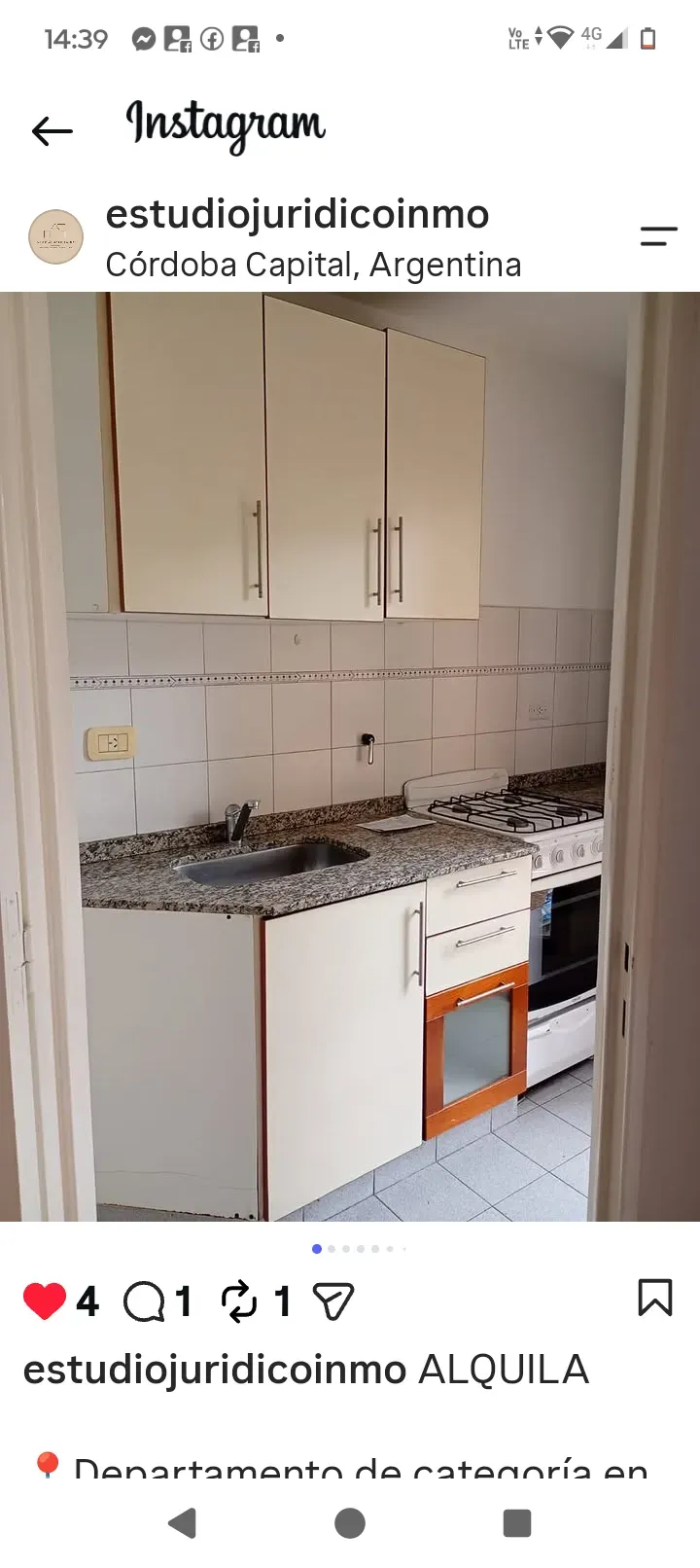 ALQUILO DEPTO DE1 DORM. EN NUEVA CORDOBA F AL FRENTE DEL PALACIO FERREYRA $700.000