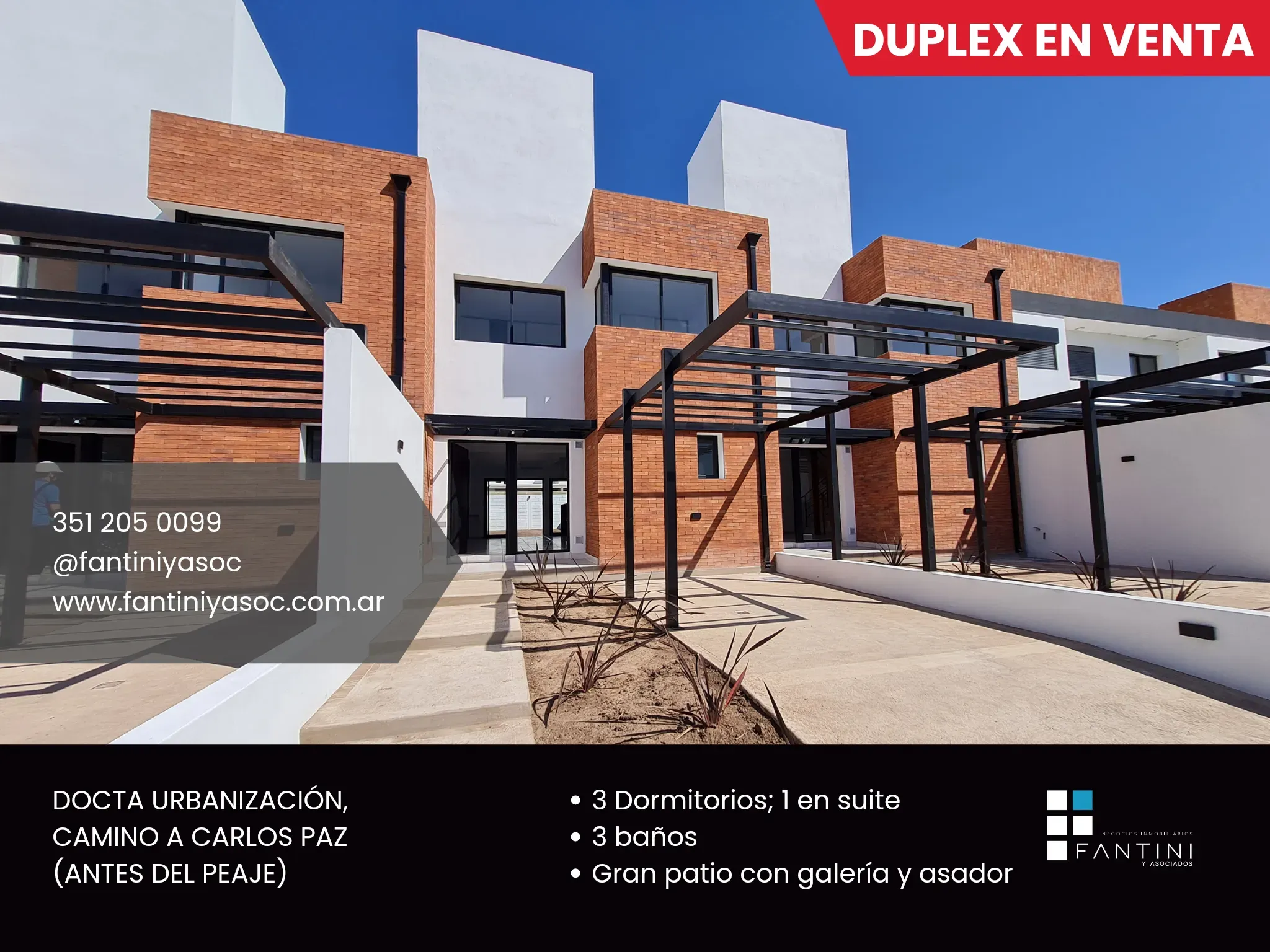 VENTA DUPLEX 3 DORM 3 BAÑOS EN DOCTA URBANIZACIÓN INTELIGENTE