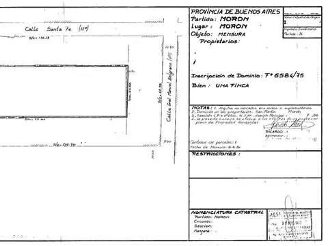 Terreno en Venta en Moron, Partido de Morón