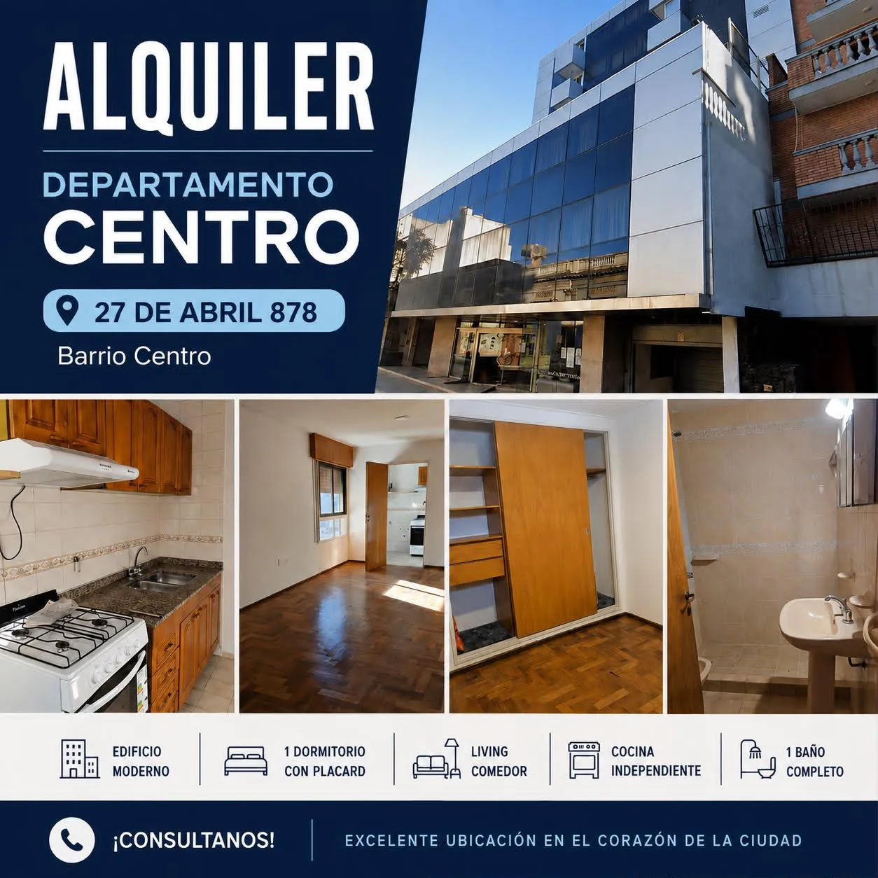 ALQUILER DEPARTAMENTO CALLE 27 DE ABRIL 878