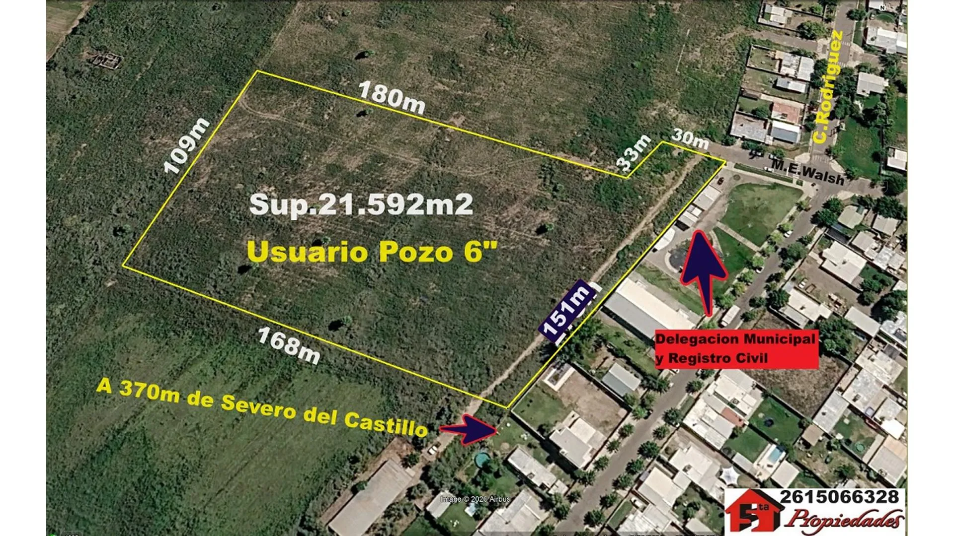 Excelente Terreno Bien Ubicado 21.592m2(Ady.Deleg.Municipal)