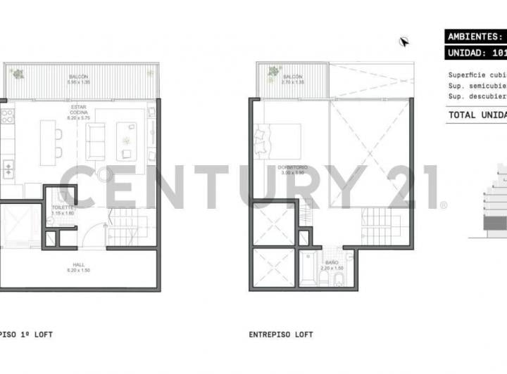 Departamento · 55m² · 2 Ambientes