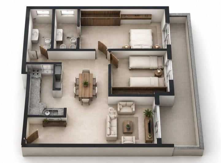 Departamento · 90m² · 3 Ambientes