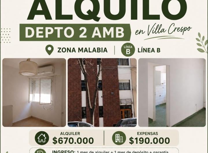 Departamento · 50m² · 2 Ambientes