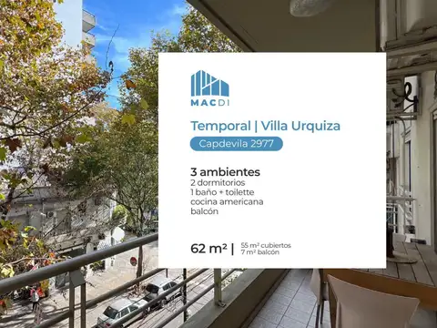 Departamento en Alquiler Temporal en Villa Urquiza, CABA