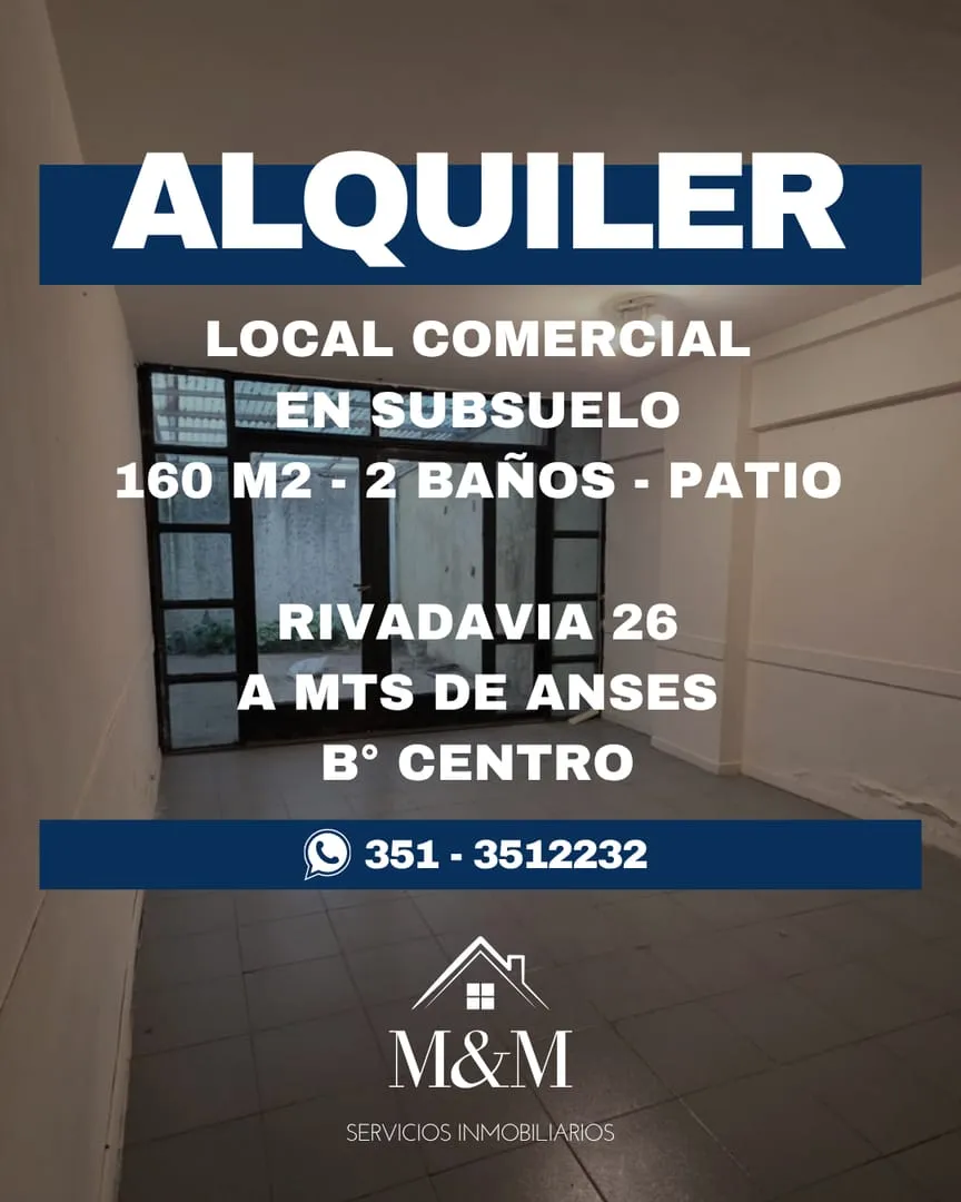 LOCAL COMERCIAL EN SUBSUELO B° CENTRO