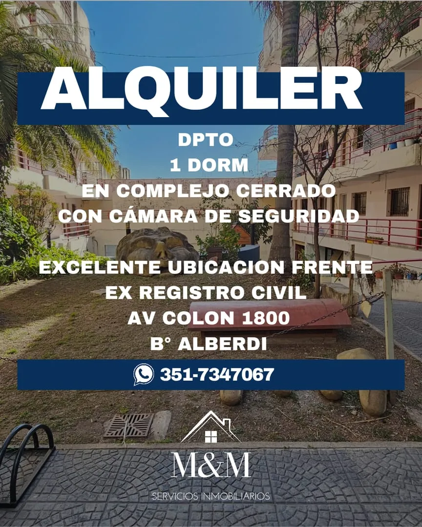ALQUILER DPTO B° ALBERDI FRENTE EX REGISTRO CIVIL