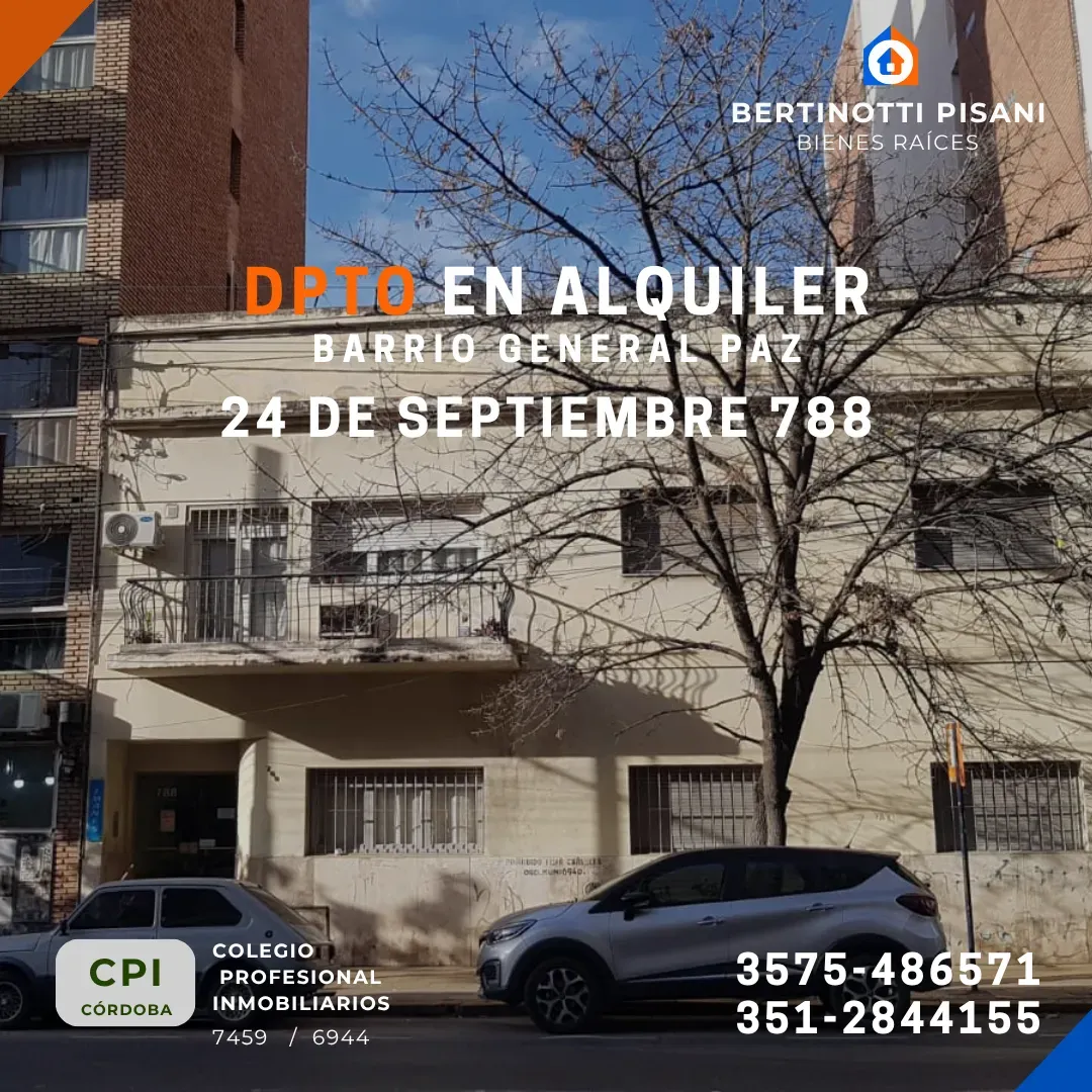 SE ALQUILA DEPTO 2 1/2 DORM // 24 SE SEPTIEMBRE 788 B GENERAL PAZ