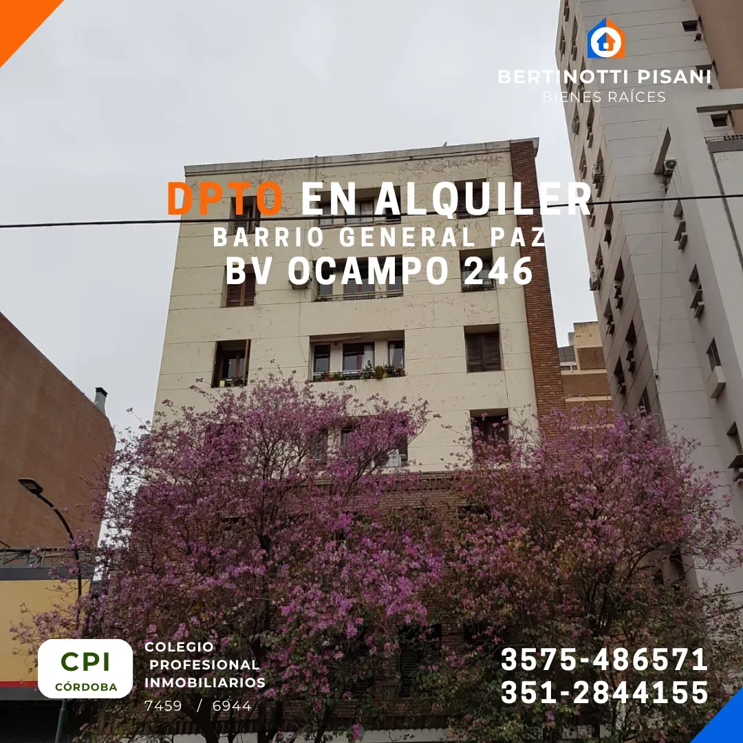 DEPTO 2 DOMITORIOS EN ALQUILER // BV OCAMPOS 246 B GRAL PAZ