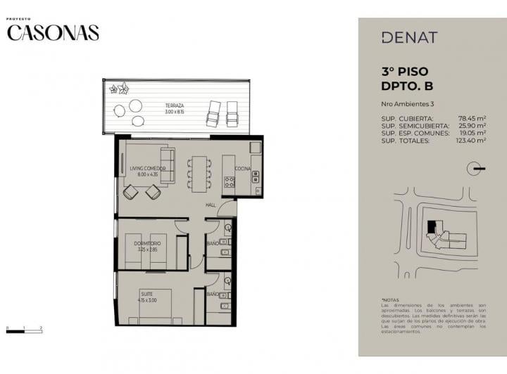 Departamento · 78m² · 3 Ambientes