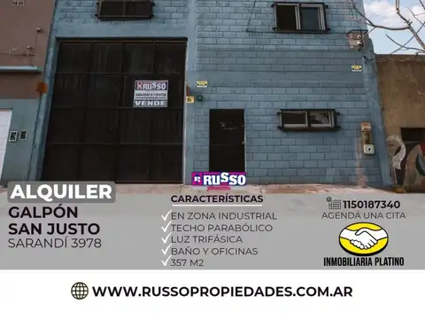 Galpón en Alquiler en San Justo, Partido de La Matanza