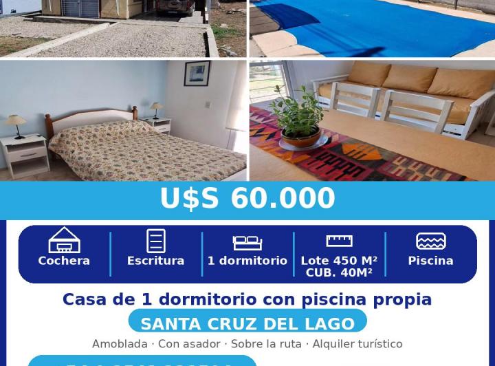 Casa · 60m² · 2 Ambientes · 1 Cochera