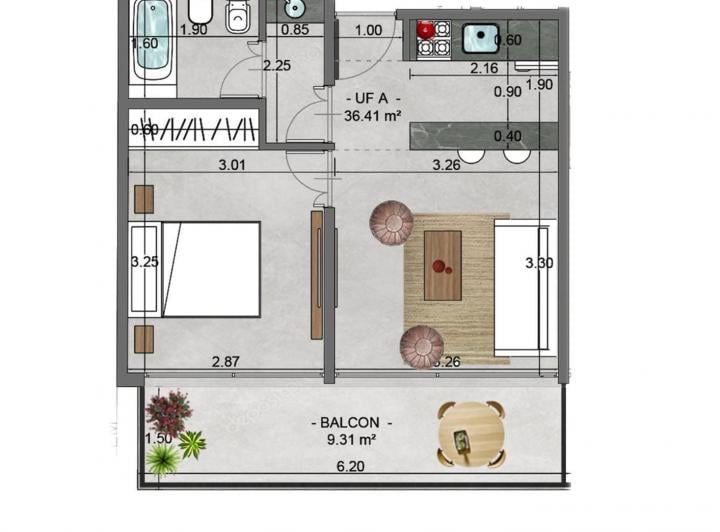 Departamento · 37m² · 2 Ambientes