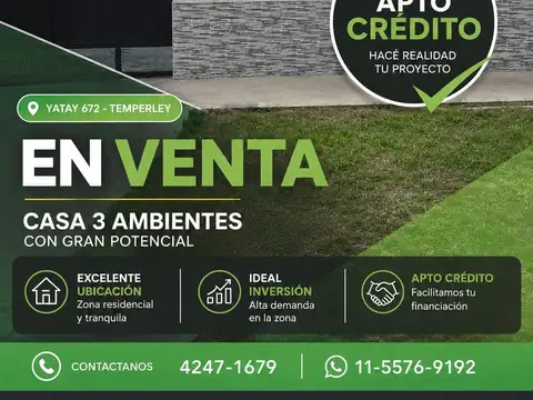 Casa en Venta en Temperley, Partido de Lomas de Zamora