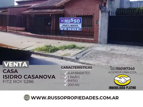 Casa en Venta en Isidro Casanova, Partido de La Matanza