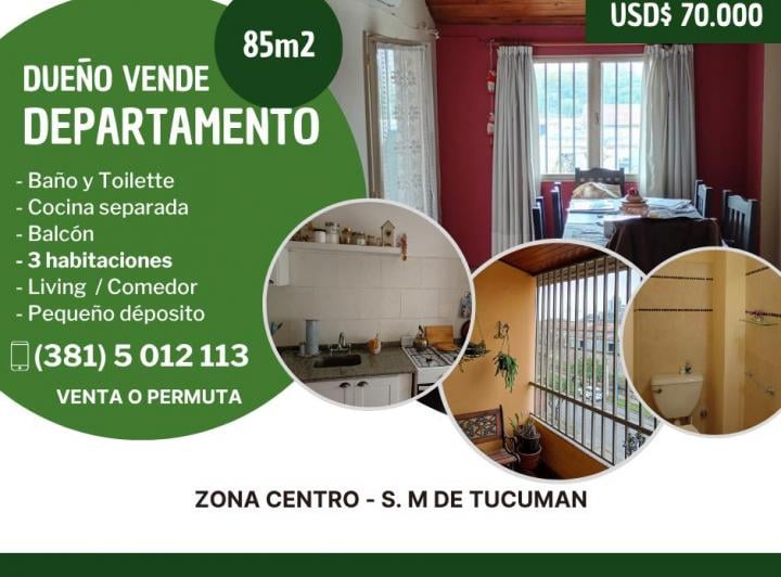 Departamento · 85m² · 5 Ambientes