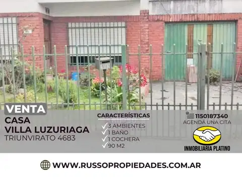 Casa en Venta en Villa Luzuriaga, Partido de La Matanza