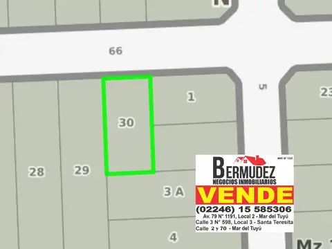 Terreno en Venta en Mar del Tuyu, Partido de La Costa