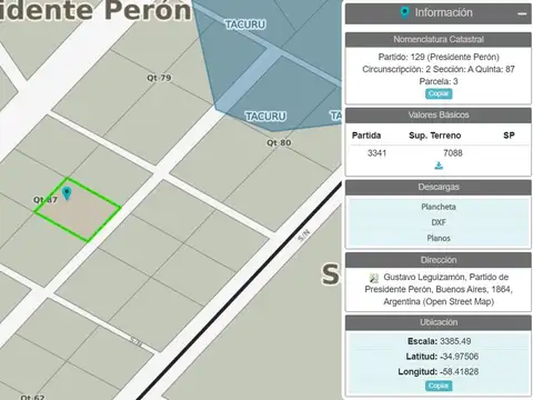 Terreno en Venta en Guernica, Partido de Presidente Perón