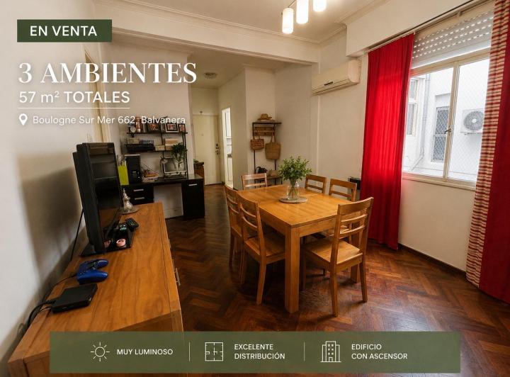 Departamento · 57m² · 3 Ambientes