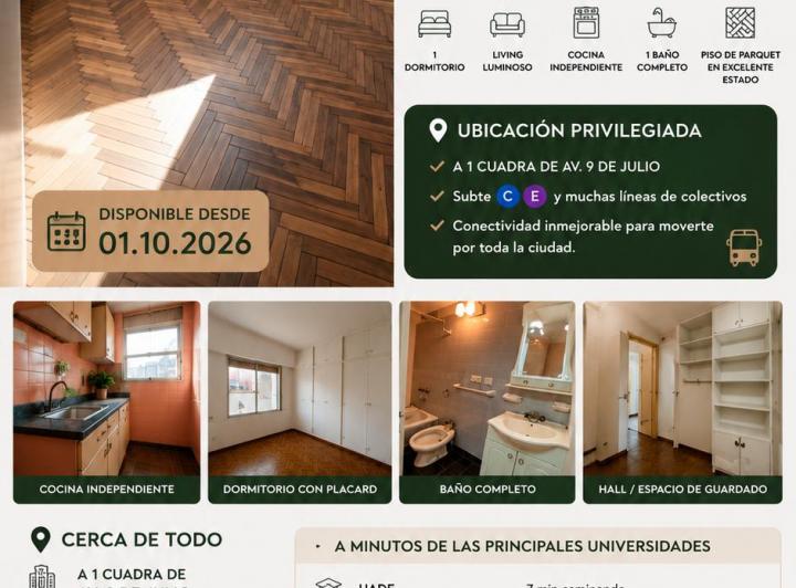 Departamento · 45m² · 2 Ambientes