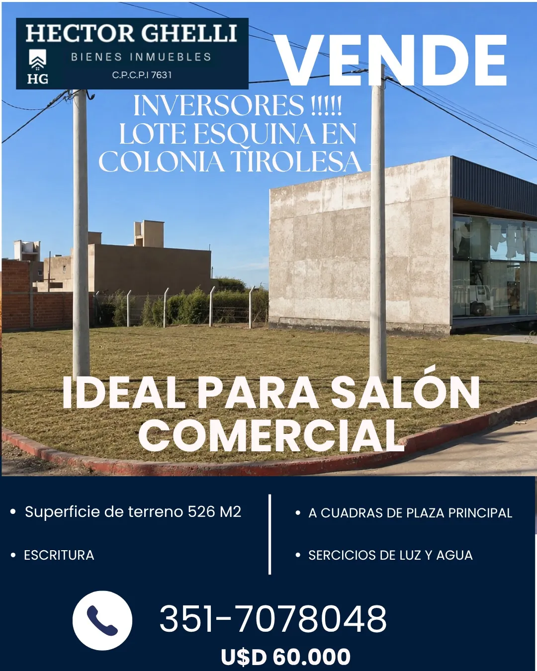 Lote en Colonia Tirolesa