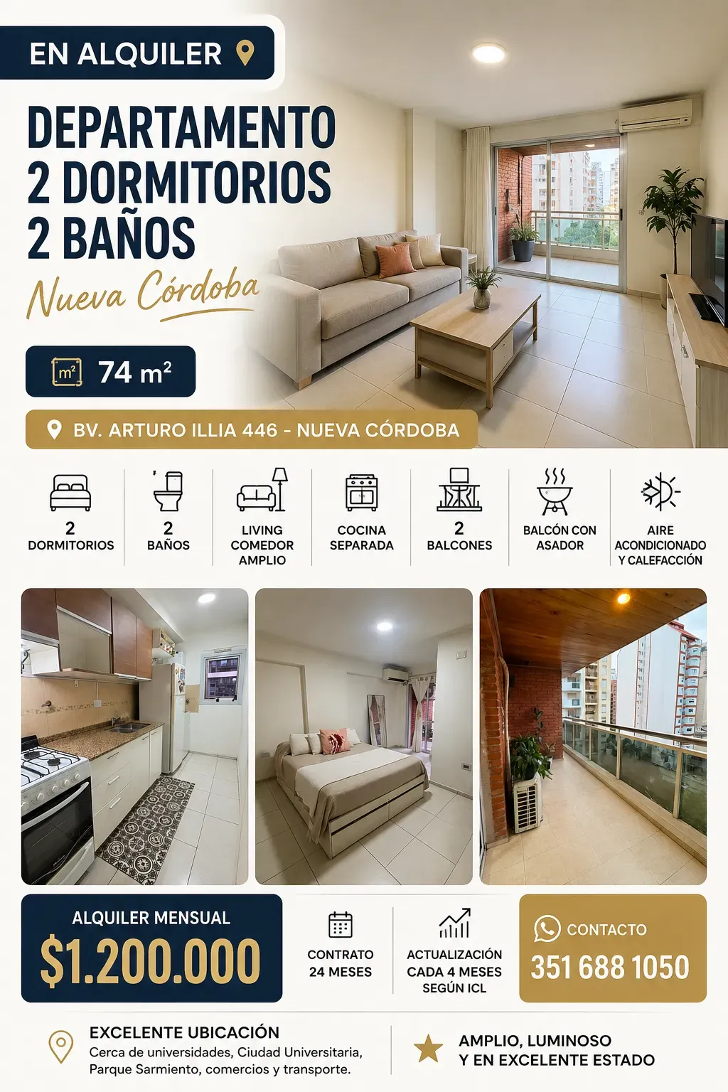 Departamento en Nueva Córdoba 2 dormitorios