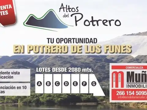 Terreno en Venta en Potrero de los Funes, Juan Martín de Pueyrredón