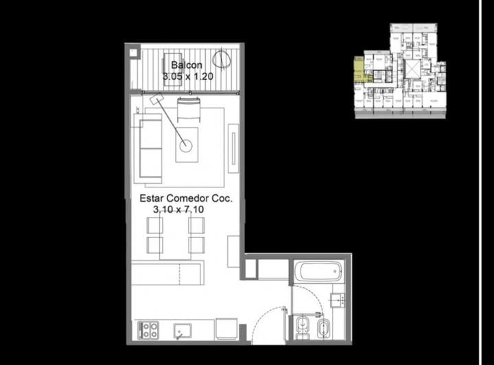 Departamento · 34m² · 1 Ambiente