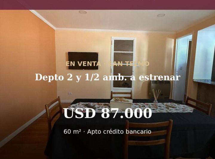 Departamento · 60m² · 2 Ambientes