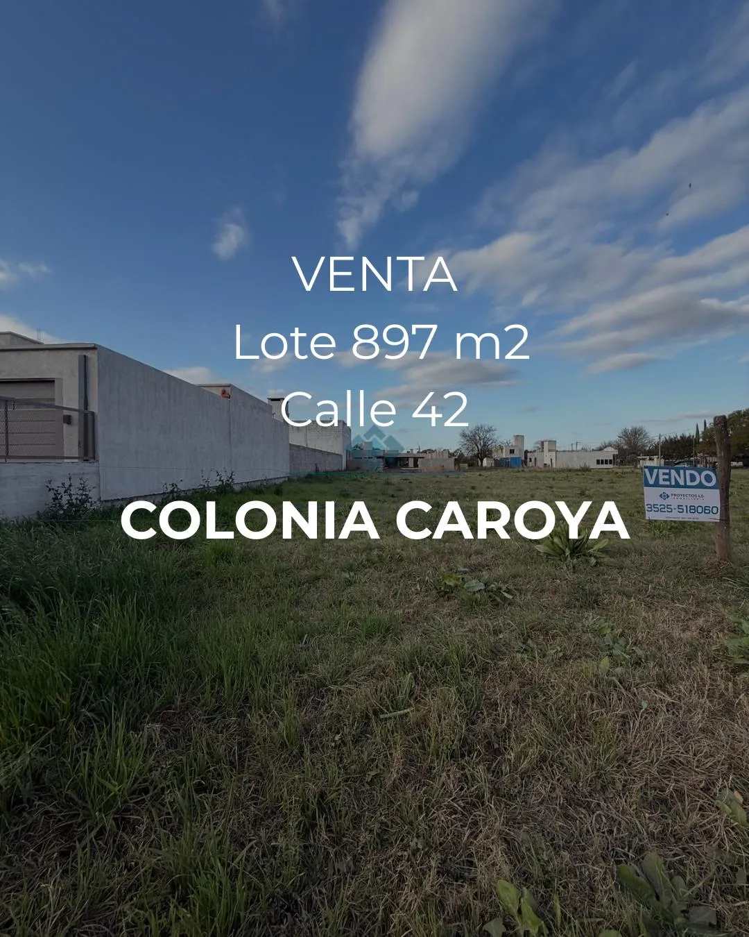 VENTA-LOTE 897M2- COLONIA CAROYA