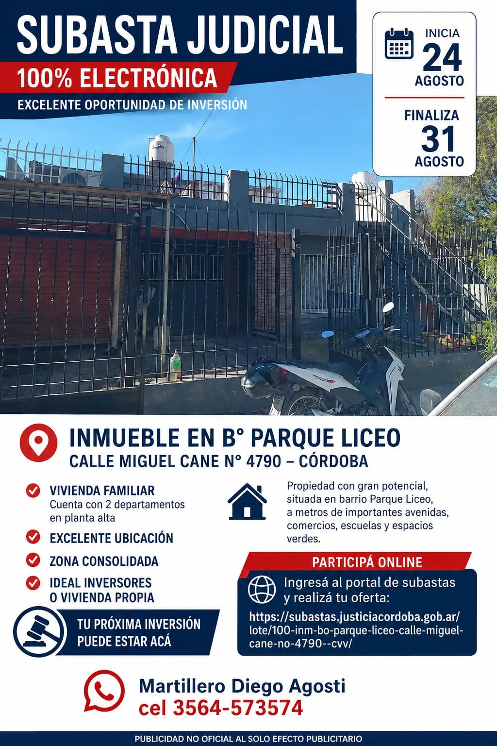 SUBASTA JUDICIAL PRECIO BASE $68.000.000