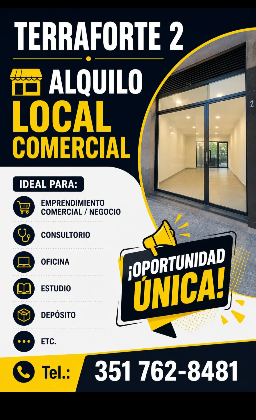 TERRAFORTE DOS ALQUILO HERMOSO LOCAL COMERCIAL