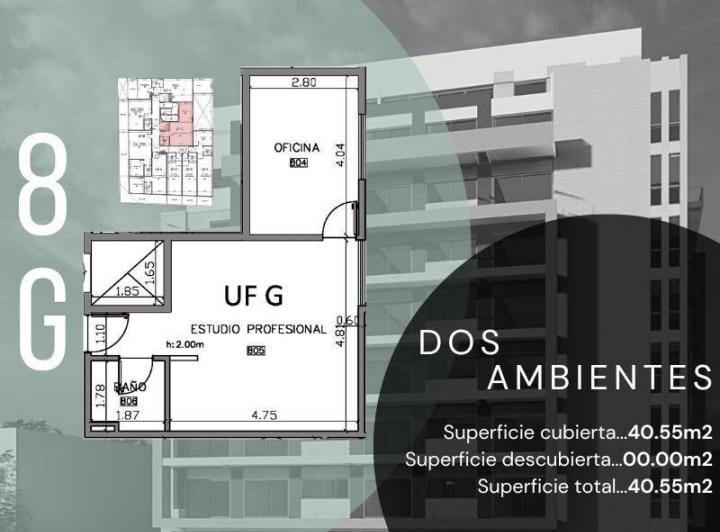 Departamento · 40m² · 2 Ambientes
