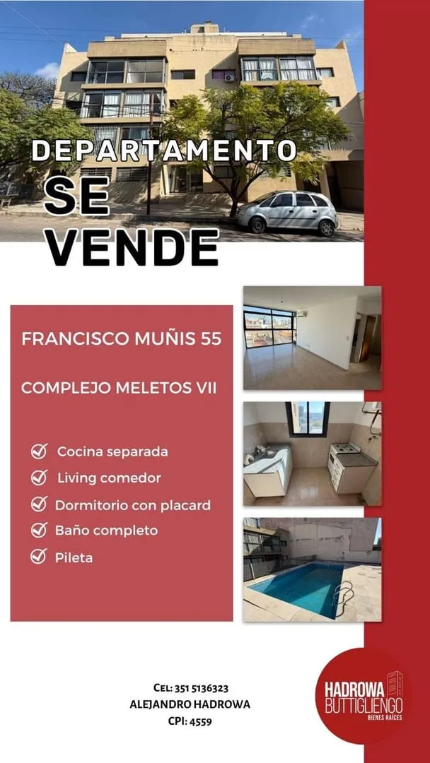 Departamento en Venta de 1 dormitorio en Complejo