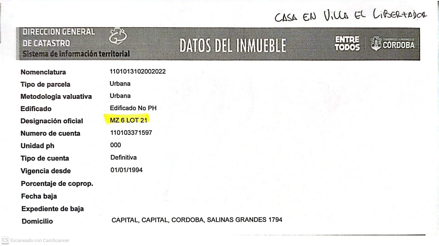 Casa en Villa El Libertador superficie 339M2 Financio y vendo