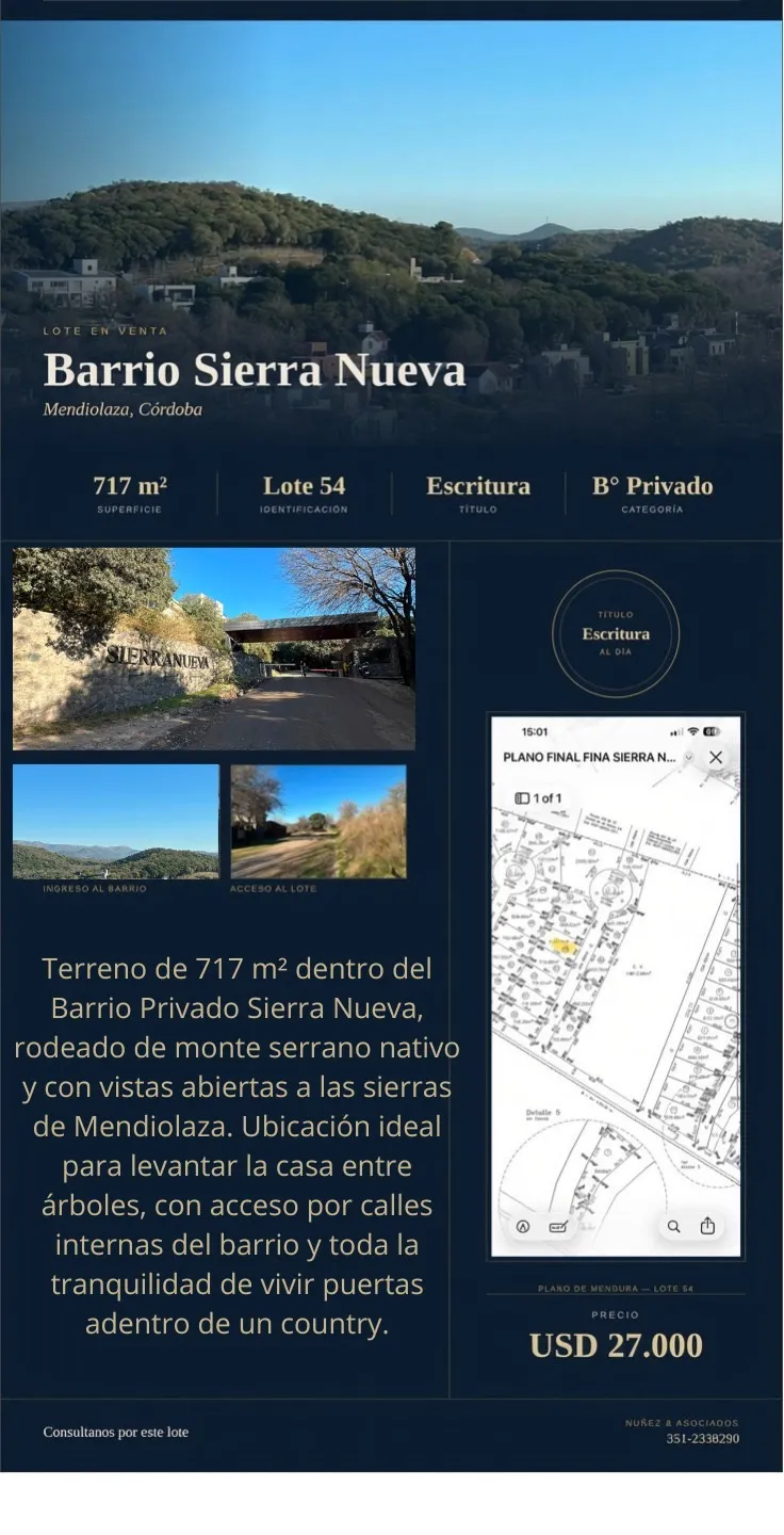 VENTA TERRENO MENDIOLAZA