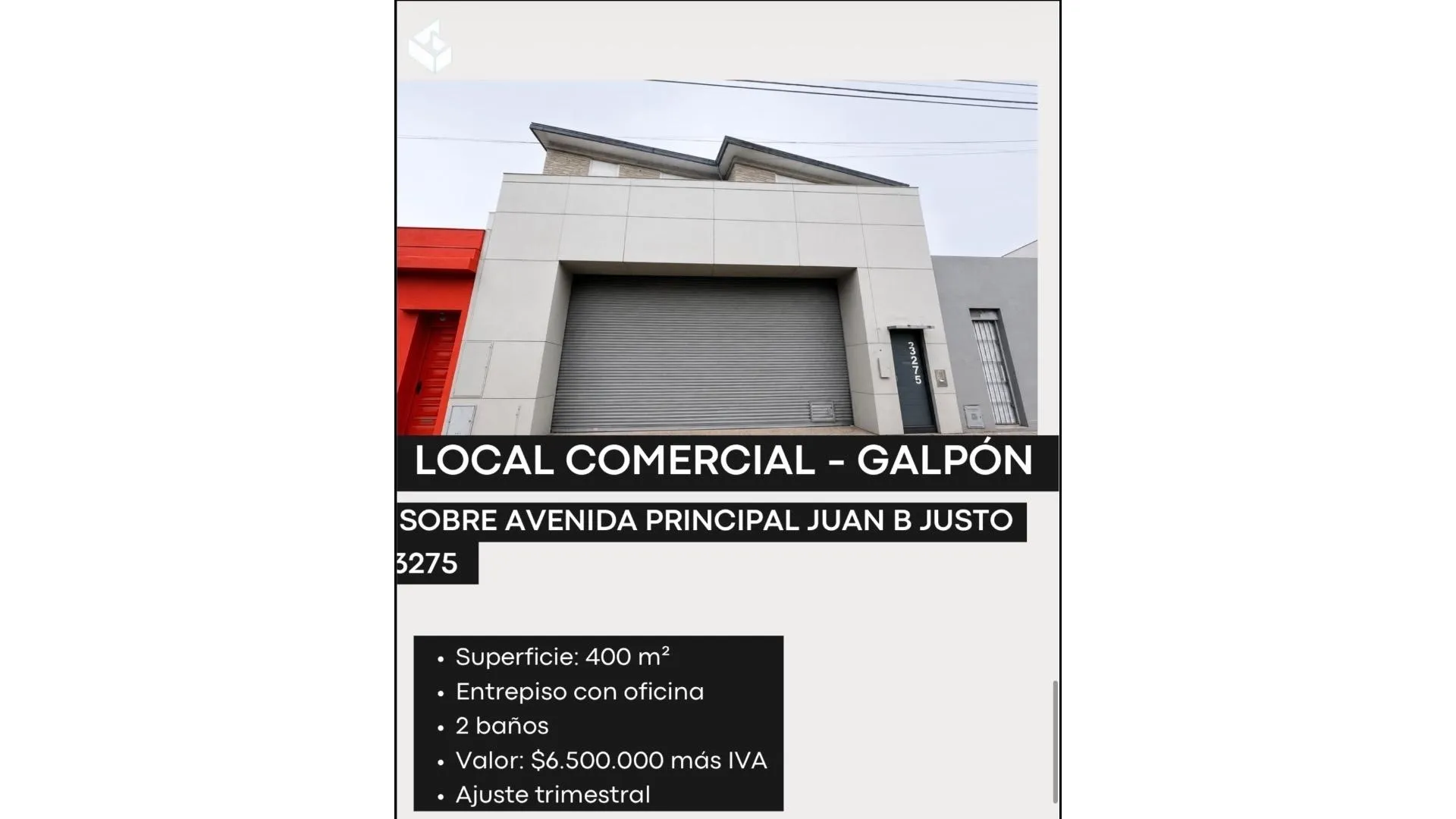 Galpon en av.juan b justo