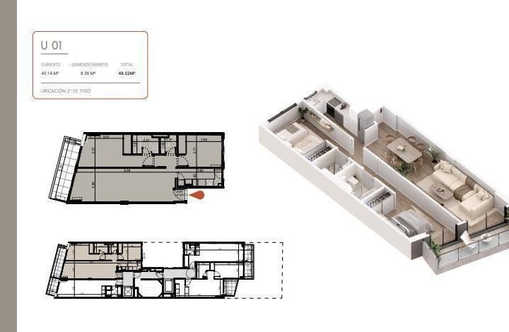 Departamento · 62m² · 3 Ambientes