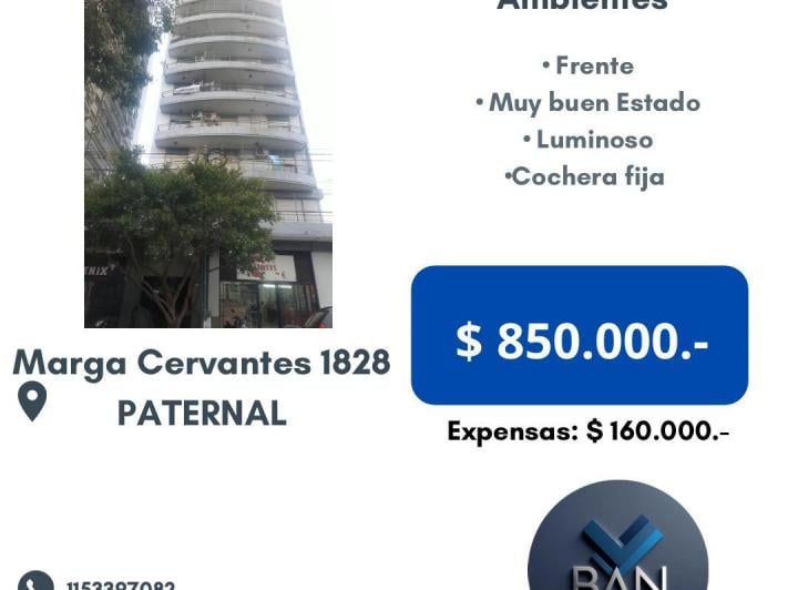 Departamento · 38m² · 2 Ambientes · 1 Cochera