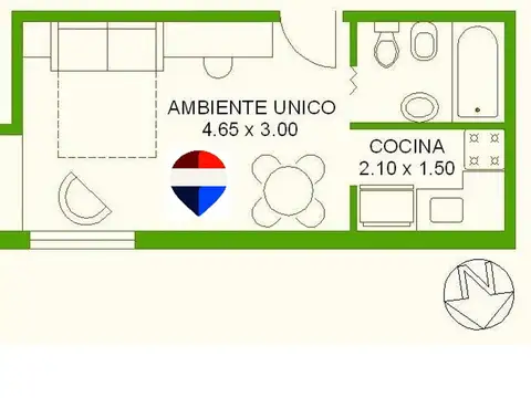 Departamento en Alquiler en Pompeya, CABA