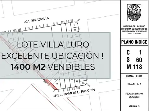 Terreno en Venta en Villa Luro, CABA