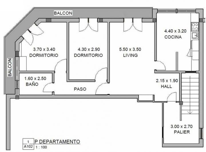 Departamento · 73m² · 4 Ambientes