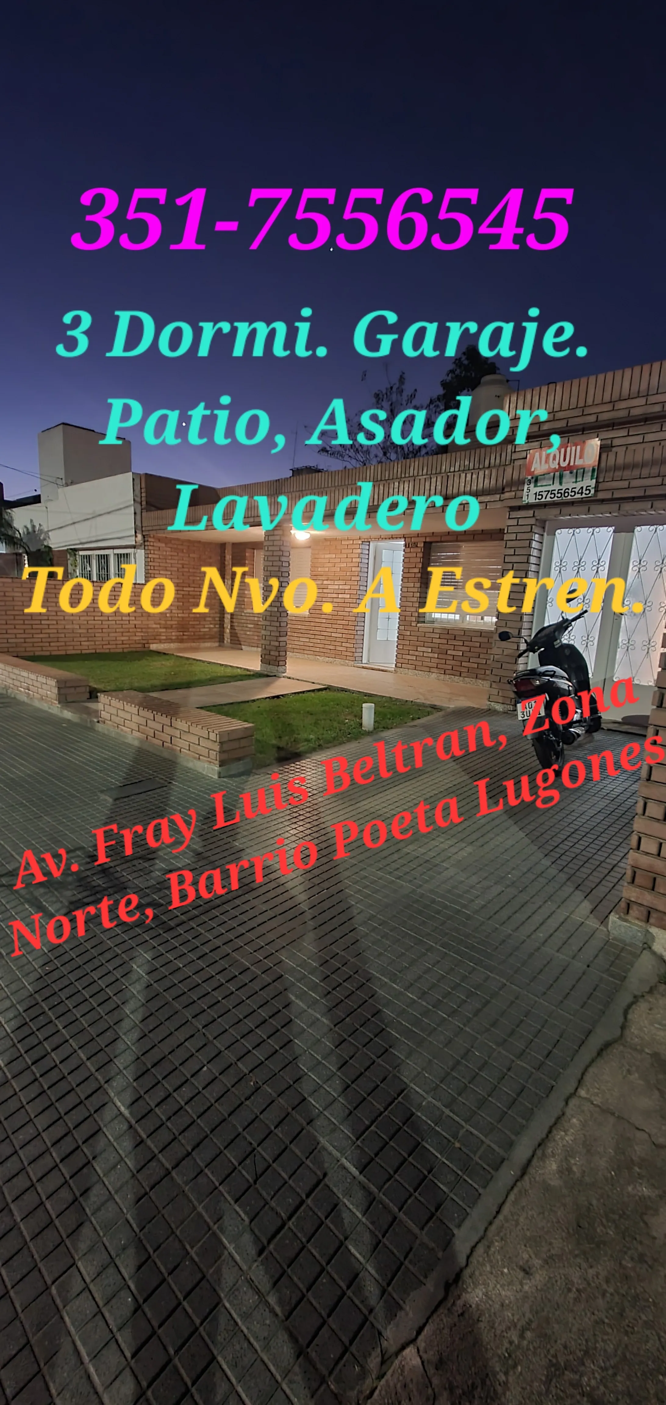 Alquilo Av Fray Luis Beltran Z. Norte Poeta Lugones