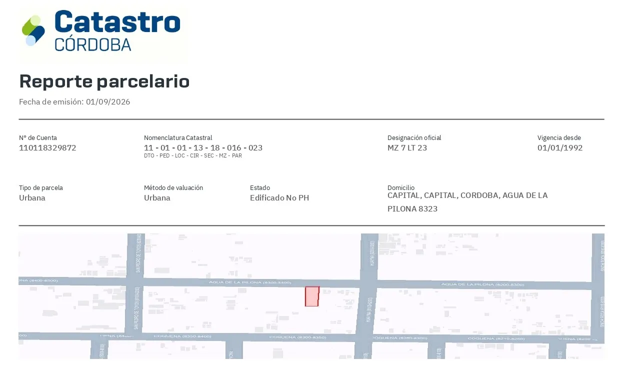 Lote de terreno en Villa 9 de Julio superficie de 427M2 Recibo automotor, financio y vendo